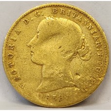 AUSTRALIA 1858 . HALF 1/2 SOVEREIGN . GOLD COIN